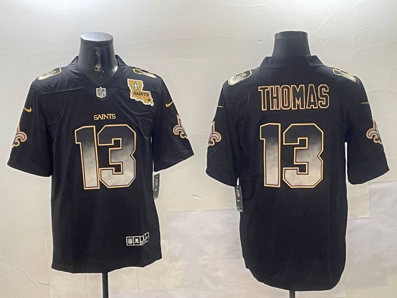 Men New Orleans Saints #13 Thomas Black Nike Smoke Fashion 2024 Limited NFL Jersey style 2->atlanta braves->MLB Jersey